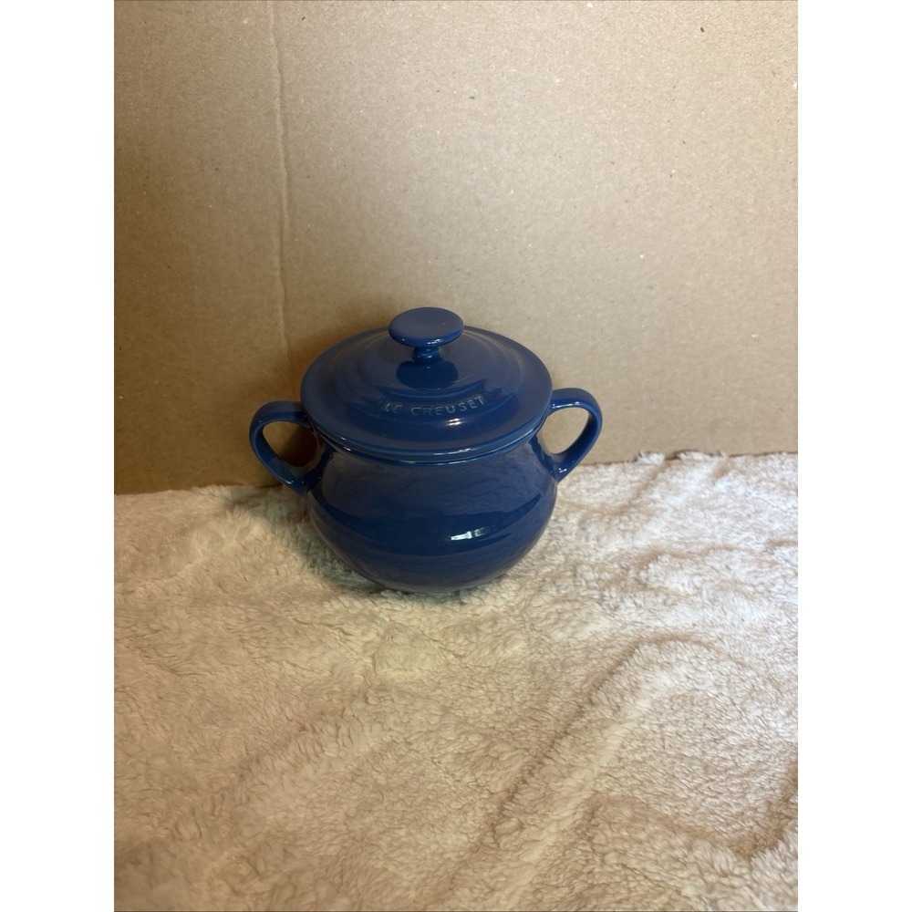 Le Creuset Lidded 0.5L Soup Bowl With Lid Bean Pot Cobalt Blue Covered Dish